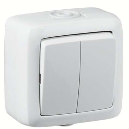 Выключатель 2-кл. ОП Альфа 10А IP44 250В без индикации бел. HEGEL ВА10-251