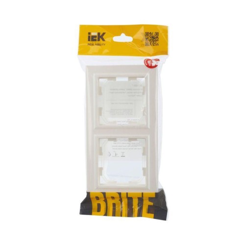 Рамка 2-м IP44 BRITE РУ-2-БрЖ-44 жемчуж. IEK BR-M22-44-K36
