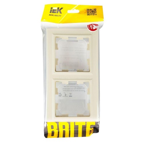 Рамка 2-м IP44 BRITE РУ-2-БрКр-44 беж. IEK BR-M22-44-K10