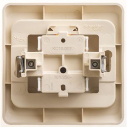 Выключатель кнопочный 1-кл. СП Этюд 10А IP20 с подсветкой с самовозвратом крем. SE KC10-002K