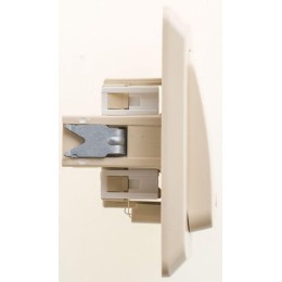 Выключатель кнопочный 1-кл. СП Этюд 10А IP20 с подсветкой с самовозвратом крем. SE KC10-002K