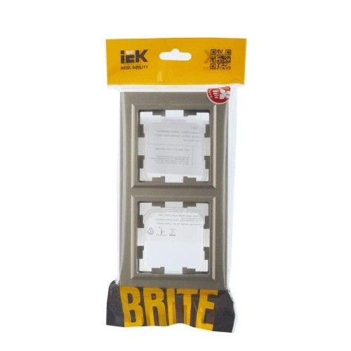 Рамка 2-м IP44 BRITE РУ-2-БрШ-44 шампань IEK BR-M22-44-K37
