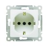 Розетка 1-м СП Lillium 10А с заземл. с панелью механизм бел. Makel 30001028