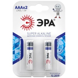 Элемент питания алкалиновый AAA/LR03 LR03-2BL (блист.2шт) Эра C0038453