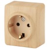 Розетка 1-м ОП Эра Эксперт 11-2204-11 16А IP20 16AX 250В 2P+E Schuko защ. шторки сосна Эра Б0020690