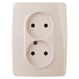 Розетка 2-м СП Эра12 12-2117-02 16А IP20 16AX 250В 2х2P винт сл. кость Эра Б0031249