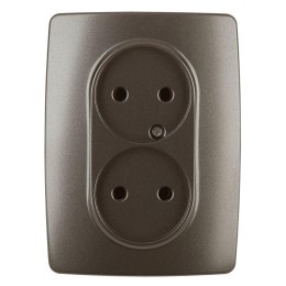 Розетка 2-м СП Эра12 12-2107-13 16А IP20 16AX 250В 2х2P бронз. Эра Б0031245