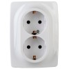 Розетка 2-м СП Эра12 12-2116-01 16А IP20 16AX 250В 2х2P+E Schuko винт бел. Эра Б0029238