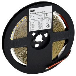 Лента светодиодная 2835-168LED 14Вт/м IP20 10мм 24В 6500К (уп.5м) IEK LSR6-2-168-20-1-05