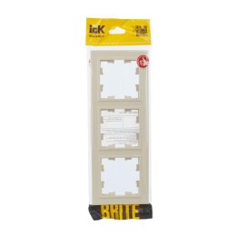 Рамка 3-м BRITE РУ-3-БрКр беж. IEK BR-M32-K10