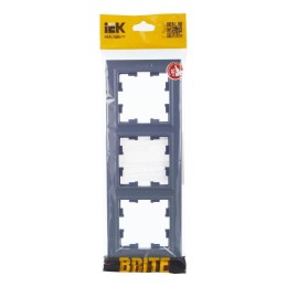 Рамка 3-м BRITE РУ-3-БрМ маренго IEK BR-M32-K35