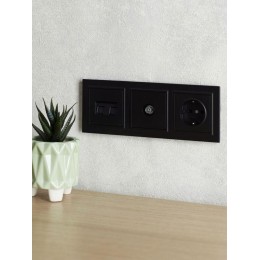 Рамка 3-м BRITE РУ-3-БрЧ черн. IEK BR-M32-K02