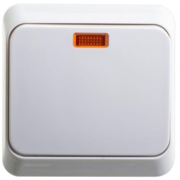 Выключатель кнопочный 1-кл. ОП Этюд 10А IP20 с подсветкой с самовозвратом бел. SchE KA10-002B