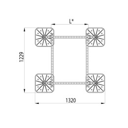 Конструкция опорная для установки оборудования TECHNORAPTOR FOOT 1000х1000 HD КМ TR0207