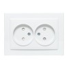 Розетка 2-м СП Минск 10А IP20 без заземл. защ. шторки бел. Basic EKF ERR10-102-100