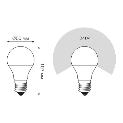 Лампа светодиодная Black 7Вт A60 грушевидная 3000К тепл. бел. E27 680лм GAUSS 102502107