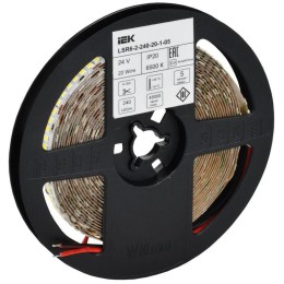 Лента светодиодная 2835-240LED 22Вт/м IP20 10мм 24В 6500К (уп.5м) IEK LSR6-2-240-20-1-05