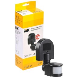 Детектор движения ДД 008 1100Вт угол обз. 180град. дальн. 12м IP44 черн. IEK LDD10-008-1100-002