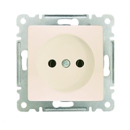 Розетка 1-м СП Lillium 10А без заземл. с панелью механизм крем. Makel 30010022