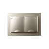 Розетка 2-м СП BRITE РСбш12-3-44-БрШ 16А в сборе IP44 с крышкой шампань IEK BR-R26-16-44-K37-F