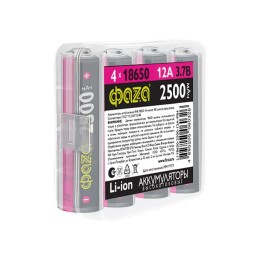 Аккумулятор 18650 3.7В Li-Ion 2500мА.ч без платы защиты PB-4 (уп.4шт) ФАZА 5060326