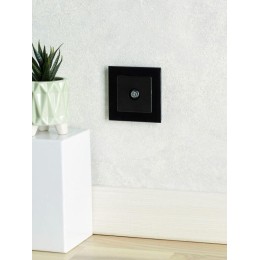 Розетка телевизионная проходная TV СП Brite РТВ10-0-БрЧ механизм черн. IEK BR-A10-P-K02