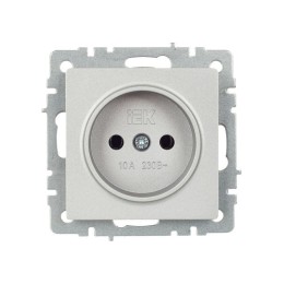 Розетка BRITE РС10-1-0-БрА 10А без заземл. без защ. шторок механизм алюм. IEK BR-R10-10-K47