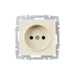 Розетка BRITE РС10-1-0-БрКр 10А без заземл. без защ. шторок механизм беж. IEK BR-R10-10-K10