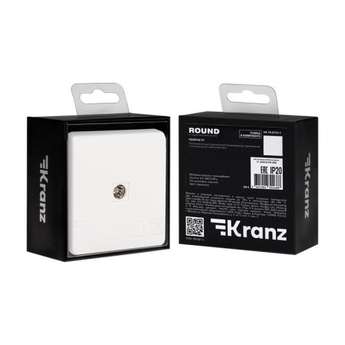 Розетка телевизионная TV СП ROUND MIELE перламутр Kranz KR-78-0723-1