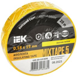 Изолента ПВХ 0.18х19мм желт. (рул.20м) IEK UIZ-20-10-K05