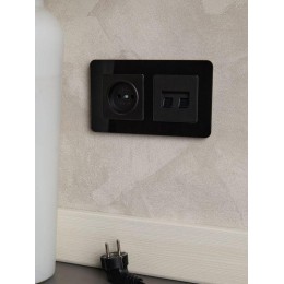 Розетка BRITE РС10-1-0-БрЧ 10А без заземл. без защ. шторок механизм черн. IEK BR-R10-10-K02