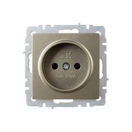 Розетка BRITE РС10-1-0-БрШ 10А без заземл. без защ. шторок механизм шампань IEK BR-R10-10-K37