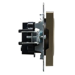 Розетка BRITE РС10-1-0-БрШ 10А без заземл. без защ. шторок механизм шампань IEK BR-R10-10-K37