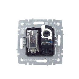 Розетка компьютерная + телевизионная 2-м Brite РТВ/РК12-БрА RJ45 кат.5E + TV механизм алюм. IEK BR-A