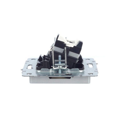 Розетка компьютерная + телевизионная 2-м Brite РТВ/РК12-БрА RJ45 кат.5E + TV механизм алюм. IEK BR-A
