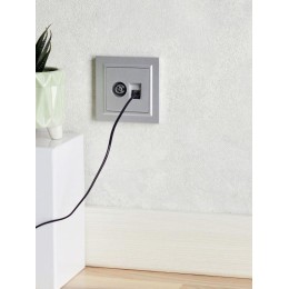 Розетка компьютерная + телевизионная 2-м Brite РТВ/РК12-БрА RJ45 кат.5E + TV механизм алюм. IEK BR-A