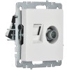 Розетка компьютерная + телевизионная 2-м Brite РТВ/РК12-БрБ RJ45 кат.5E + TV механизм бел. IEK BR-AK