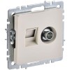 Розетка компьютерная + телевизионная 2-м Brite РТВ/РК12-БрКр RJ45 кат.5E + TV механизм беж. IEK BR-A