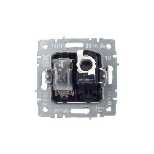 Розетка компьютерная + телевизионная 2-м Brite РТВ/РК12-БрКр RJ45 кат.5E + TV механизм беж. IEK BR-A