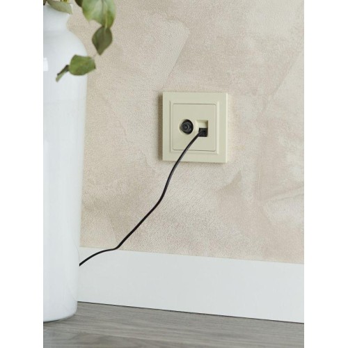 Розетка компьютерная + телевизионная 2-м Brite РТВ/РК12-БрКр RJ45 кат.5E + TV механизм беж. IEK BR-A