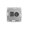 Розетка компьютерная + телевизионная 2-м Brite РТВ/РК12-БрС RJ45 кат.5E + TV механизм сталь IEK BR-A