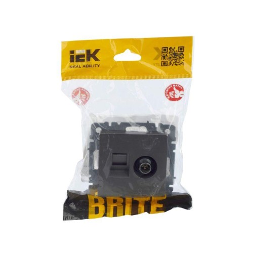 Розетка компьютерная + телевизионная 2-м Brite РТВ/РК12-БрС RJ45 кат.5E + TV механизм сталь IEK BR-A