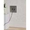 Розетка компьютерная + телевизионная 2-м Brite РТВ/РК12-БрС RJ45 кат.5E + TV механизм сталь IEK BR-A