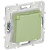 Розетка 1-м SKANDY 16А IP44 с заземл. защ. шторки с крышкой SK-R11G мятный IEK SK-R16-16-44-K06