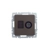 Розетка компьютерная + телевизионная 2-м Brite РТВ/РК12-БрТБ RJ45 кат.5E + TV механизм бронза IEK BR