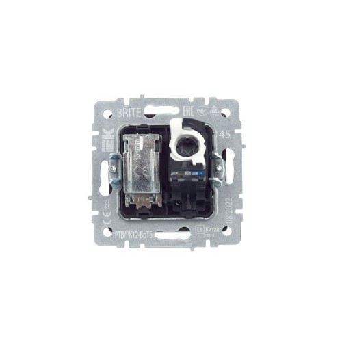 Розетка компьютерная + телевизионная 2-м Brite РТВ/РК12-БрТБ RJ45 кат.5E + TV механизм бронза IEK BR
