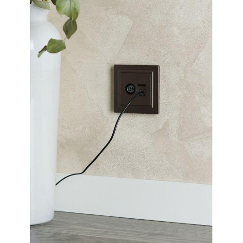 Розетка компьютерная + телевизионная 2-м Brite РТВ/РК12-БрТБ RJ45 кат.5E + TV механизм бронза IEK BR