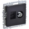 Розетка компьютерная + телевизионная 2-м Brite РТВ/РК12-БрЧ RJ45 кат.5E + TV механизм черн. IEK BR-A