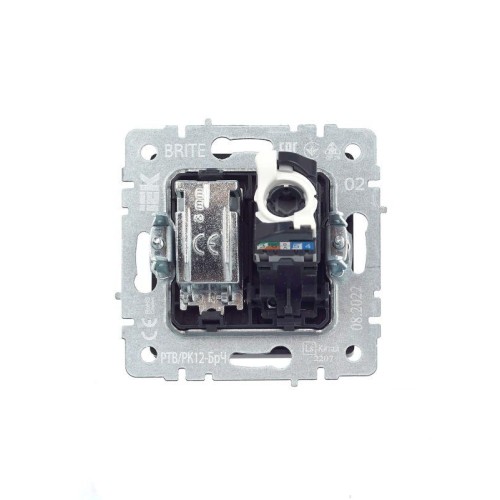Розетка компьютерная + телевизионная 2-м Brite РТВ/РК12-БрЧ RJ45 кат.5E + TV механизм черн. IEK BR-A