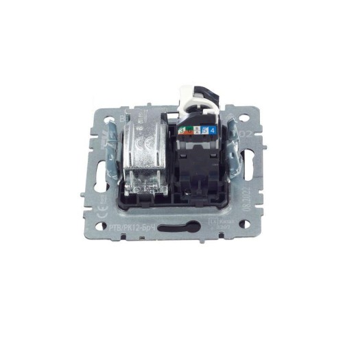 Розетка компьютерная + телевизионная 2-м Brite РТВ/РК12-БрЧ RJ45 кат.5E + TV механизм черн. IEK BR-A
